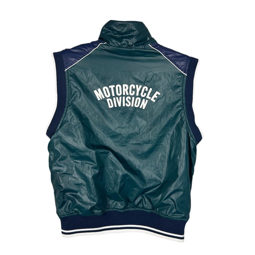 Vintage 2004 Colors of Benetton Motorcycle Nylon Front Zip Reversible Vest S